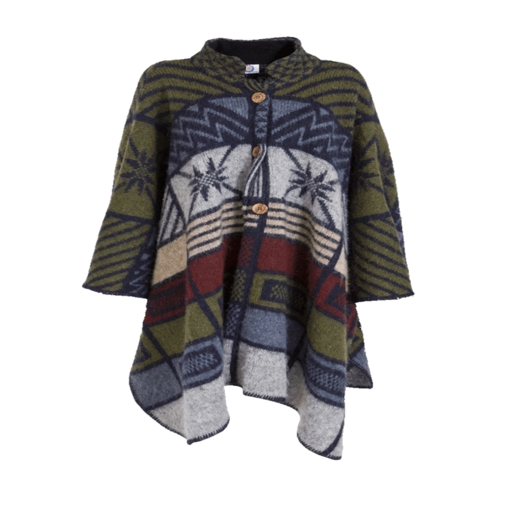 Icewear ASA Icelandic wool geometric Poncho